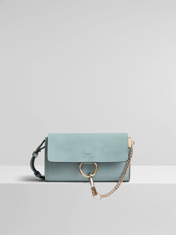 Chloé Carteras Mujer Faye Azules Suede QDEM09748